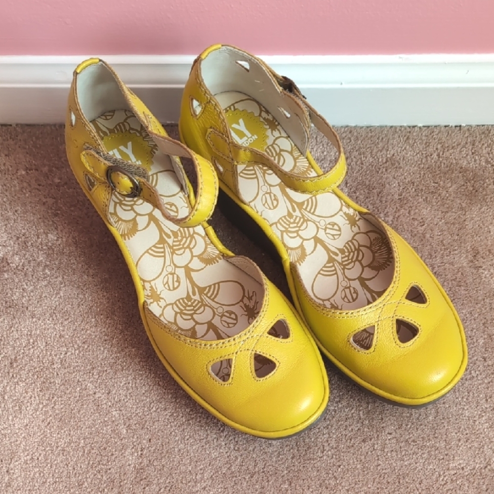 Fly London Yellow Yuna Wedges